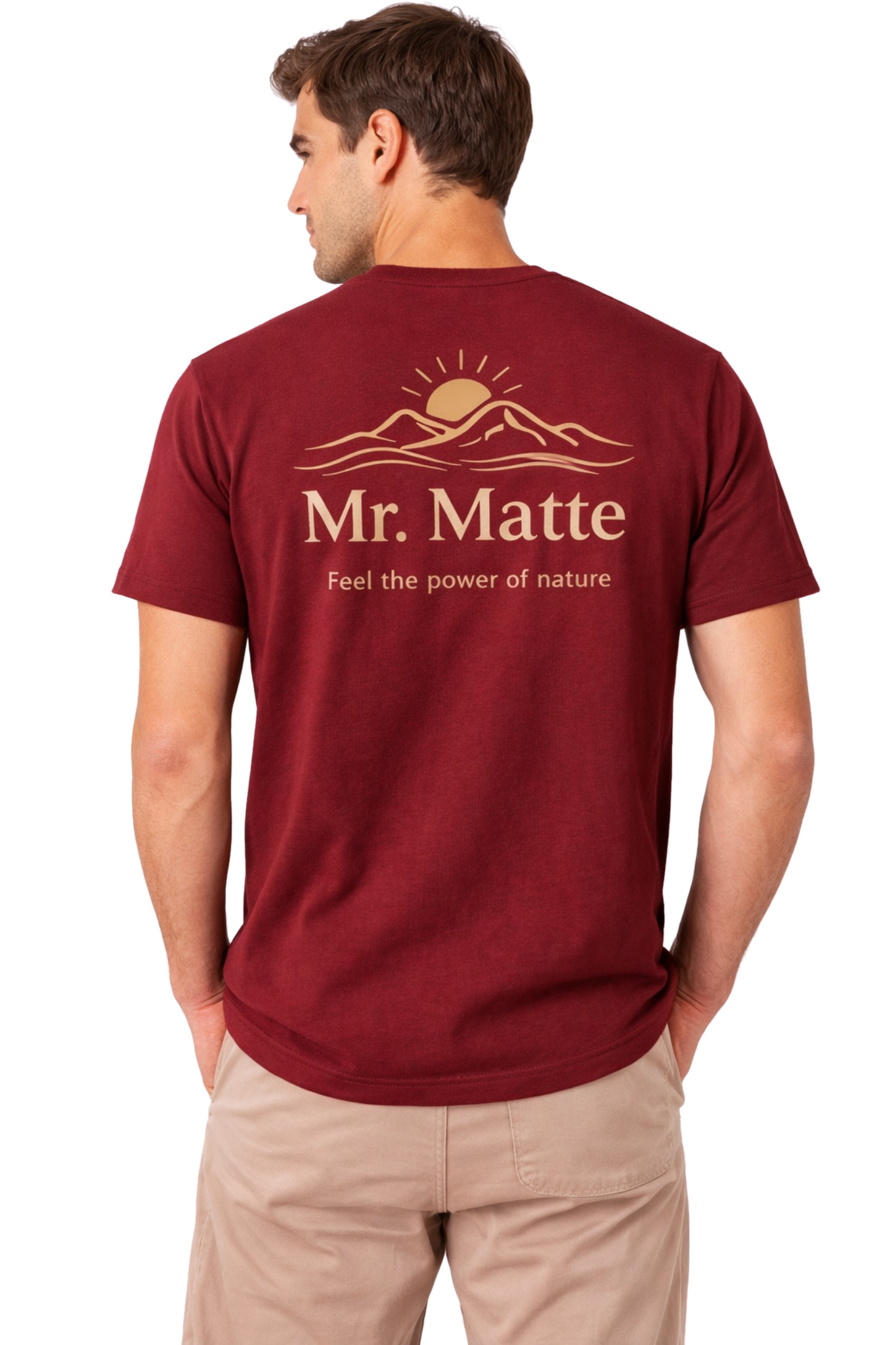 We Mate T-Shirt Bordeaux back model
